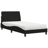 cama con colchon tela negro 100x200 cm vidaxl