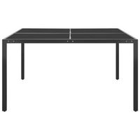 mesa de jardin  mesa de exterior de acero y vidrio antracita 130x130x72 cm