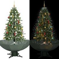 arbol de navidad  decoraciones de navidad con nieve con base en paraguas verde 170 cm cfw292235