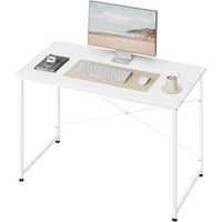escritorio para ordenador 120x60cm mesa de oficina estructura metalica madera de ingenieria blanco