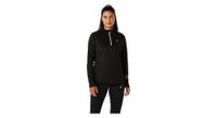 camiseta negra de media manga con cremallera asics icon para mujer