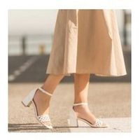 buonarotti zapatos de tacon sandalia tacon cuadrado trenzada para mujer