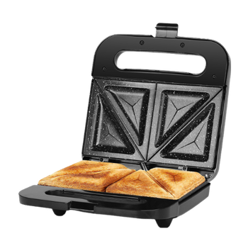Aigostar Lamo Pro - Sandwichera 2 Sandwiches, Revestimiento Cerámico Antiadherente, Control Automático de Temperatura 180-200℃, Luces Indicadoras, Asa de Toque Frío, 750W