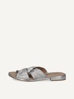 caprice mule silver made of leather with block heel size 40