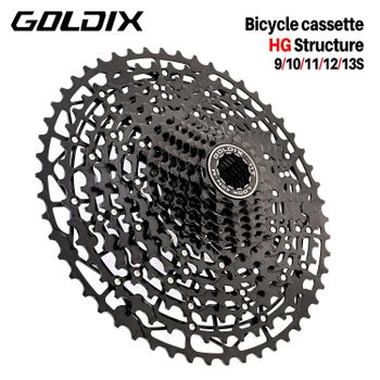 GOLDIX-Cassette ultraligero para bicicleta de montaña, rueda libre k7 9/10/11/12/13 velocidades, estructura HG, piñón, Material de acero al carbono para bicicleta de montaña