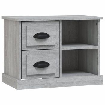 Mesita De Noche | Mesa Auxiliar | Mesilla Gris Sonoma 60x35,5x45 Cm
