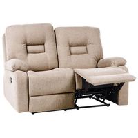 sillon reclinable de poliester beige reposapies respaldo bergen