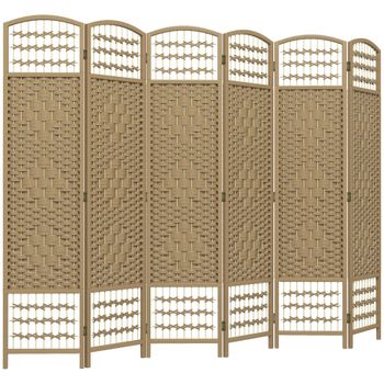 Biombo 240x1.5x170 cm madera natural