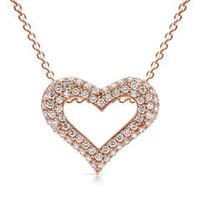cadena chapado en oro rosa con colgante de corazon