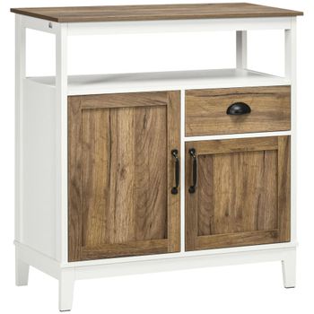 Armario de salón 76.6x35x81.5 cm marrón y blanco