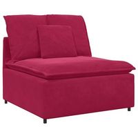 modulo central de sofa modular con cojines color rojo vino 100 cm vidaxl