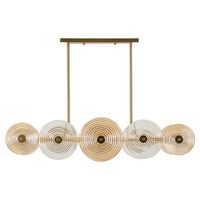 lampara de arana de metal y cristal dorado 116x27x79 cm