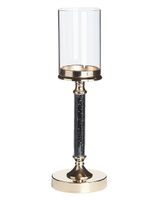 candelabro de vidrio metal dorado negro 41 cm