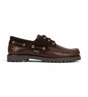 barbour para hombre mfo0795 nauticos de piel deck marron 43 plano cordones casual