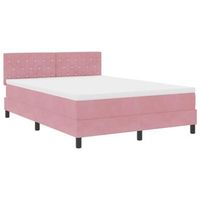 cama con somier y colchon con colchon rosa 140 x 190 cm tela