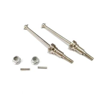 2PCS HBX M16105 Eje delantero de transmisión CVD de metal mejorado + Pasadores + Tuerca de bloqueo M4 para piezas de veh