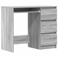 escritorio de madera contrachapada gris sonoma 90x45x76 cm vidaxl