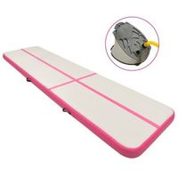esterilla inflable de gimnasia con bomba pvc rosa 700x100x20 cm vidaxl