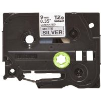 cinta para impresora de etiquetas brother tze-m921 9mm x 8m negro sobre metalico