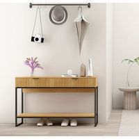 consola recibidor alistonada mueblesya coleccion nube 110x35 - roble y negro - kit