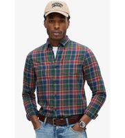 superdry para hombre m4010737a camisa de algodon organico a cuadros vintage multicolor s casual manga larga sostenible