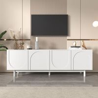 mueble de tv moderno blanco con estantes ajustables y diseno elegante mdf 175 x 38 x 56 cm