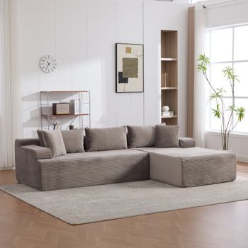 Sofá Modular De 4 Plazas - Mueble Para Salón - Chenilla - Gris