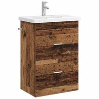 juego de muebles de bano madera envejecida 61 x 40 x 845 cm vidaxl