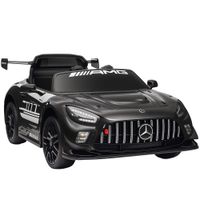 aiyaplay coche electrico para ninos mercedes-amg gt3 evo con mando a distancia motor doble ruedas auxiliares asa musica negro   aosom espana