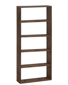 Estantería de madera maciza con 4 estantes nogal 80,2x179,6cm
