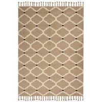 alfombra de yute trenzado de algodon natural de estilo boho con borlas de diseno geometrico 200 x 300 cm beige orencik