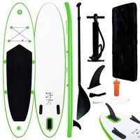 juego de tabla paddle surf inflable verde y blanco vidaxl