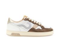 zapatillas de piel con inserciones laminadas whitebrown 36