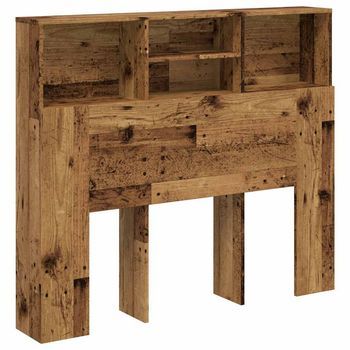 Cabecero Armario Madera Ingeniería Envejecida 120x19x103,5 Cm Vidaxl