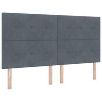 cabecerorpanel de cabecero led con tiras led manual gris 180 cm terciopelo
