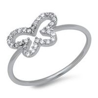anillo plata 925 mariposa circonita