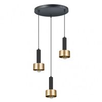 lampara allende 3xe27 negrooro regx35x35 cm