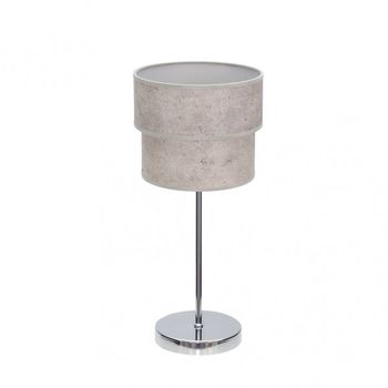 Sobremesa doble smile 1xe14 cromo/cemento gris 44x18x18 cm