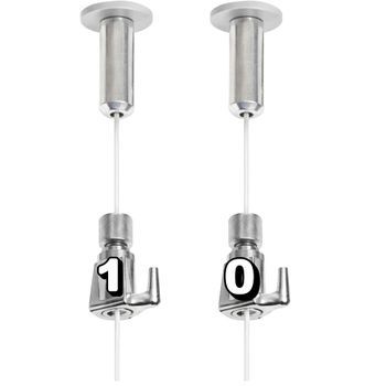 Gancho Para Colgar Cuadros , Soporte Para Techo Con Nylon De 2 M , Altura Regulable , Soporta Hasta 15 Kg , Incluye Taco Expansivo (10 Unidades)