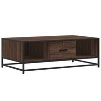 mesa de centrormesa auxiliarrmesita de centro madera ingenieria metal marron 100x57x35 cm