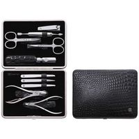 zwilling classic inox manicure set r leather case 10 pieces - black