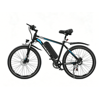 bicicleta electrica de 26 - evercross tech ek15 r motor de 250 w r bateria de 374 wh r 7 velocidades r frenos de disco r doble suspension r negroazul