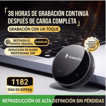 Grabadora de Voz Magnética Discreta, Audio sin Pérdidas de 1536K, Mini Dictáfono, Cuerpo Metálico Pequeño, Carga Rápida USB, Filtro de Ruido DSP para Uso Personal