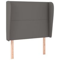 cabecero con orejas cuero sintetico gris 103x23x118128cm vidaxl