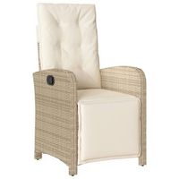 sillon reclinable de jardin  silla de jardin  silla de exterior con reposapies ratan pe beige