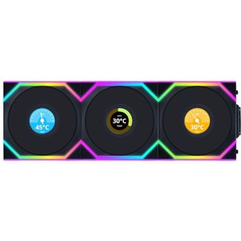 Lian-Li UNI FAN SL WIRELESS LCD 120 ARGB 3x Ventiladores Aspas Invertidas con Pantalla 120mm Negros