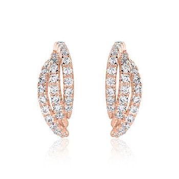 Pendientes de plata 925 con circonita, color rosado