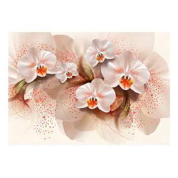 Papel Pintado 3d - Orquídeas Té (150x105 Cm)
