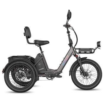 Triciclo Eléctrico Fafrees F20 Mate Ii De 21 Ah, Con Sensor De Par, Plegable, Para Personas Mayores, Color Negro.