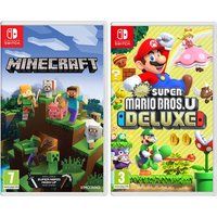 nintendo switch minecraft  new super mario bros u deluxe bundle
